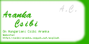 aranka csibi business card
